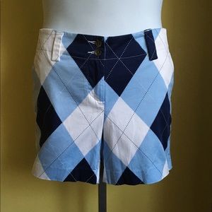 LOUDMOUTH Blue White Argyle Golf Shorts Sz 8